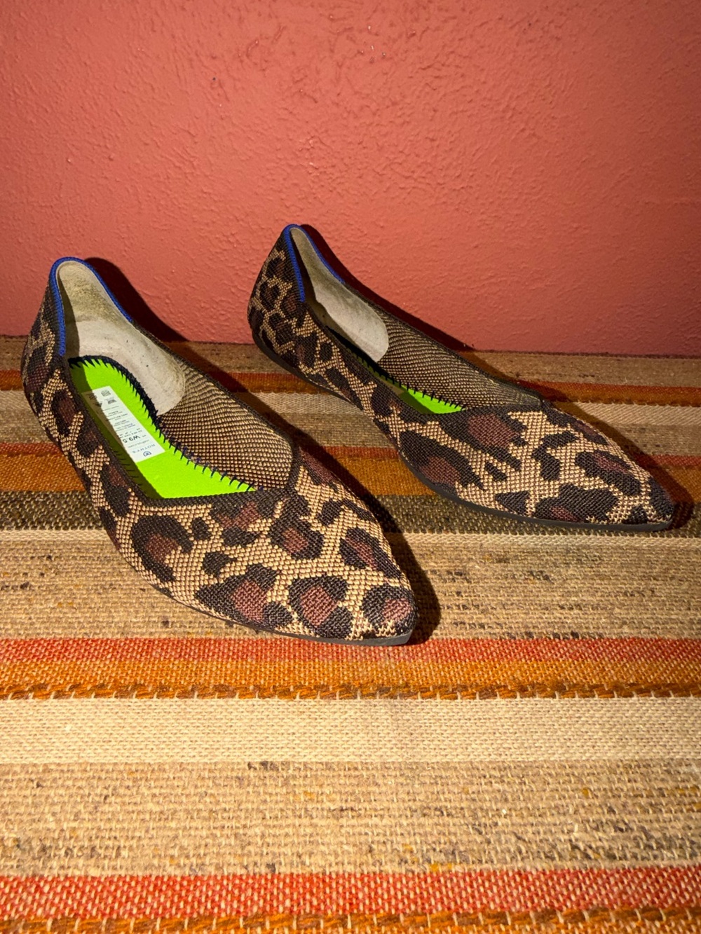 Rothy’s The Point Wildcat Leopard Flats 9.5